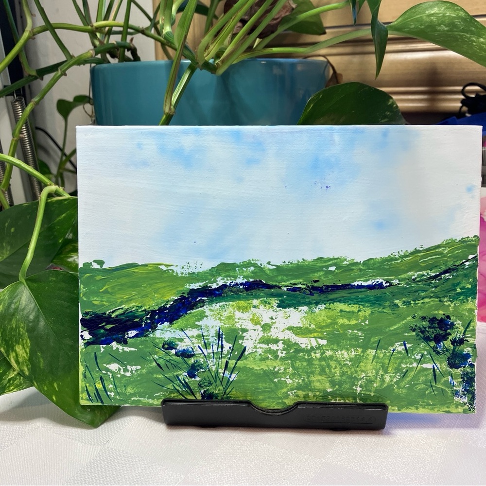 Colorful Acrylic Landscape Small Space Shelf Art Painting